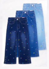 Girl's Relax Fit Jeans W/Hearts Emb